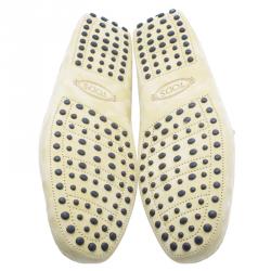 Pre Owned Tod's Yellow Suede Penny Loafers Size 44