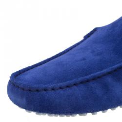 مملوكة مسبقًا حذاء لوفرز تودز فور فيراري سويدي أزرق وجلد أبيض مقاس 42.5