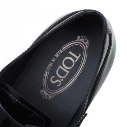 Tod's Black Patent Monk Strap Shoes Size 42