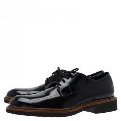 Pre Owned Tod's Denim Blue Leather Oxfords Size 41