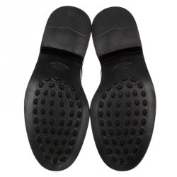 Pre Owned Tod's Denim Blue Leather Oxfords Size 41