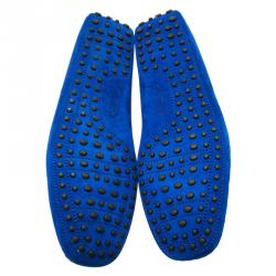 مملوكة مسبقًا حذاء لوفرز تودز سويدي أزرق بفيونكة مقاس 42.5