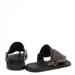 Tod's Brown Croc Embossed Leather Sandals Size 41