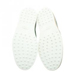 Pre Owned حذاء إسبادريل رياضي تودز سويدي أخضر نمط سليب-أون مقاس 42