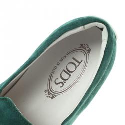 Pre Owned حذاء  إسبادريل رياضي تودز سويدي أخضر نمط سليب-أون مقاس 42