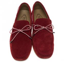 Pre Owned حذاء لوفرز تودز سكوبي دوو سويدي أحمر مقاس 43