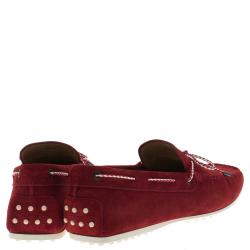 Pre Owned حذاء لوفرز تودز سكوبي دوو سويدي أحمر مقاس 43