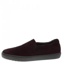 Tod's Purple Suede Slip On Sneakers Size 42