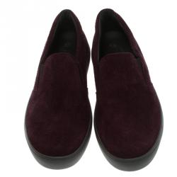 Tod's Purple Suede Slip On Sneakers Size 42