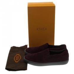 Tod's Purple Suede Slip On Sneakers Size 42