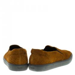 Pre Owned Tod's Brown Suede Slip On Sneakers Size 42.5