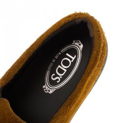 Pre Owned Tod's Brown Suede Slip On Sneakers Size 42.5