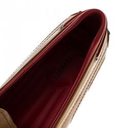 Pre Owned Tod's For Ferrari Brown Leather Bow Loafers Size 43