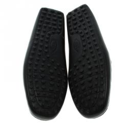 Pre Owned Tod's Two Tone Suede And Leather Eyelet Detail Loafers Size 44