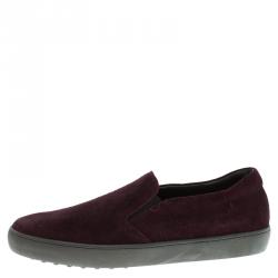 Tod's Purple Suede Slip On Sneakers Size 42.5