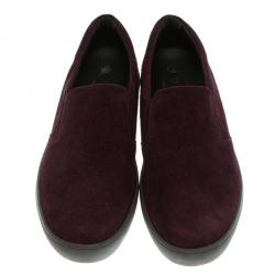 Tod's Purple Suede Slip On Sneakers Size 42.5