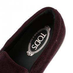 Tod's Purple Suede Slip On Sneakers Size 42.5