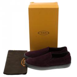 Tod's Purple Suede Slip On Sneakers Size 42.5