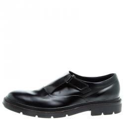 Pre Owned Tod's Black Leather Monk Strap Shoes Size 44.5