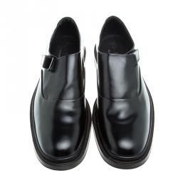 Pre Owned Tod's Black Leather Monk Strap Shoes Size 44.5