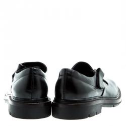 Pre Owned Tod's Black Leather Monk Strap Shoes Size 44.5