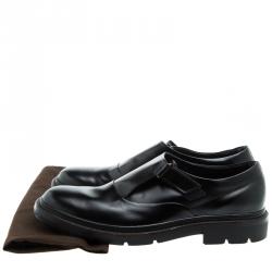 Pre Owned Tod's Black Leather Monk Strap Shoes Size 44.5