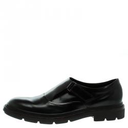 Tod's Black Leather Monk Strap Shoes Size 43
