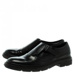 Tod's Black Leather Monk Strap Shoes Size 43