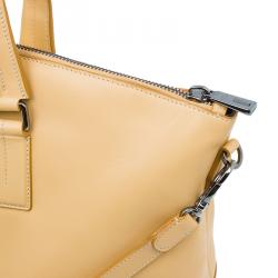 Pre Owned Tod's Nude Leather Double Striped Travel Bag