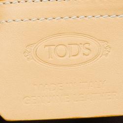 Pre Owned Tod's Nude Leather Double Striped Travel Bag