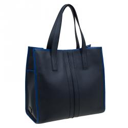 Tod's Black Leather Script Tote