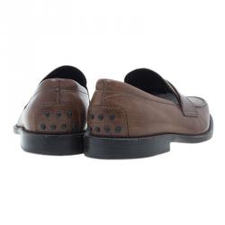 Pre Owned حذاء تودز بيني لوفرز جلد بني مقاس 41