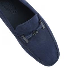 Pre Owned Tod's Purple Suede Horsebit Buckle Loafers Size 41.5