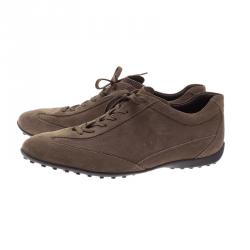 Pre Owned حذاء رياضي تودز سويدي بني مقاس 42.5