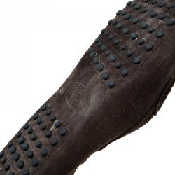 Pre Owned Tod's Brown Suede Horsebit Buckle Loafers Size 41