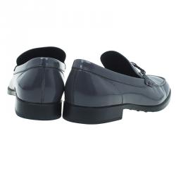 Pre Owned حذاء لوفرز تودز جلد رصاصي لامع مقاس 45