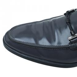 Pre Owned حذاء لوفرز تودز جلد رصاصي لامع مقاس 45