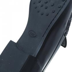 Pre Owned حذاء لوفرز تودز جلد رصاصي لامع مقاس 45