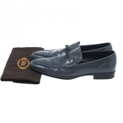 Pre Owned حذاء لوفرز تودز جلد رصاصي لامع مقاس 45