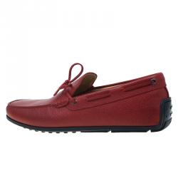 مملوكة مسبقًا حذاء لوفرز تودز جلد أحمر بفيونكة مقاس 43