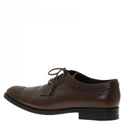 Tod's Brown Leather Brogue Lace Up Oxfords Size 43