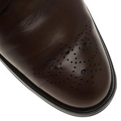 Tod's Brown Leather Brogue Lace Up Oxfords Size 43