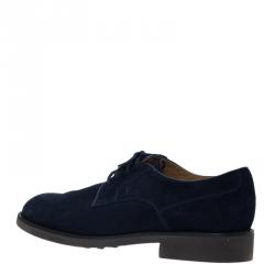 Pre Owned Tod's Navy Blue Suede Lace Up Oxfords Size 44