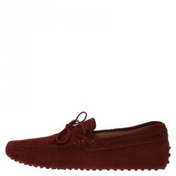 مملوكة مسبقًا Tod's Brown Suede Bow Loafers Size 42.5