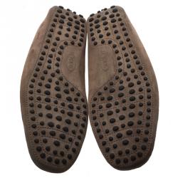 Pre Owned Tod's For Ferrari Brown Suede and Leather Loafers Size 41.5