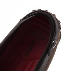 Pre Owned Tod's For Ferrari Brown Suede and Leather Loafers Size 41.5