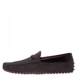 مملوكة مسبقًا Tod's for Ferrari Grey Suede Loafers Size 41.5