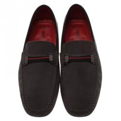 مملوكة مسبقًا Tod's for Ferrari Grey Suede Loafers Size 41.5