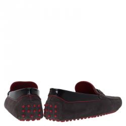 مملوكة مسبقًا Tod's for Ferrari Grey Suede Loafers Size 41.5