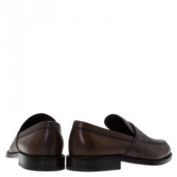 Pre Owned Tod's Brown Leather Penny Loafers Size 41.5